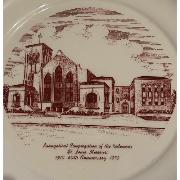 Evangelical Congregation Redeemer St Louis 60th Anniversary Collector Plate - Picture 2 of 5